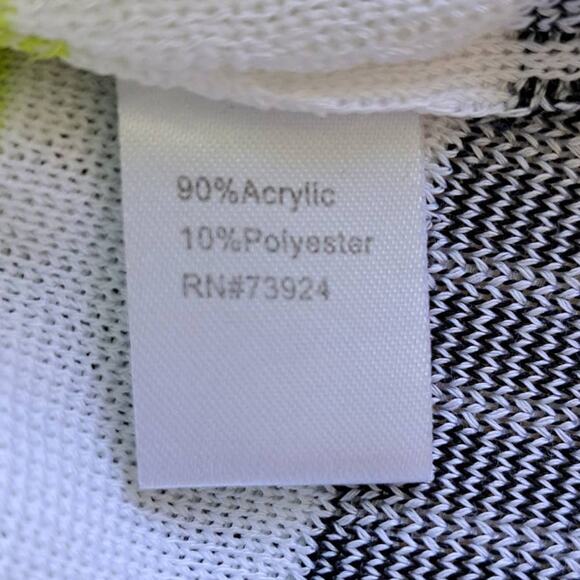 Ming Wang Black & Yellow Stripe Zip Front Cardigan Jacket Size Medium - Picture 8 of 8